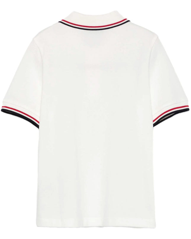 Kids Atelier-Moncler-Tricolour-Trimmed Cotton Piquet Polo Shirt
