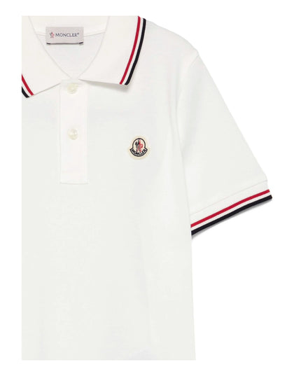 Kids Atelier-Moncler-Tricolour-Trimmed Cotton Piquet Polo Shirt