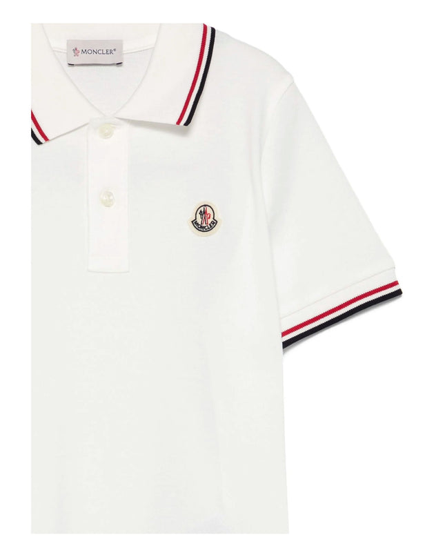 Kids Atelier-Moncler-Tricolour-Trimmed Cotton Piquet Polo Shirt