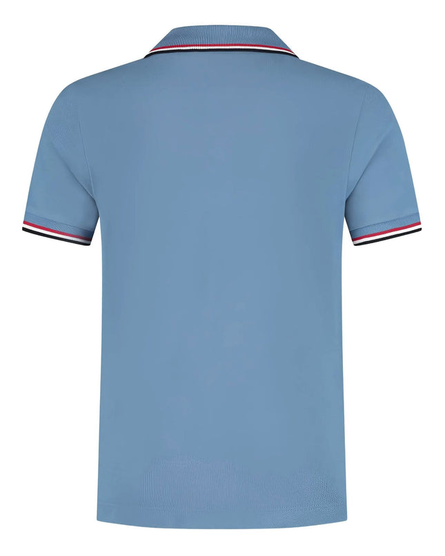 Kids Atelier-Moncler-Tricolor-Trimmed Cotton Piquet Polo Shirt