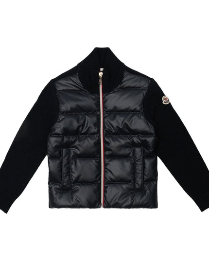 Kids Atelier-Moncler-Padded Wool Zip-Up Cardigan
