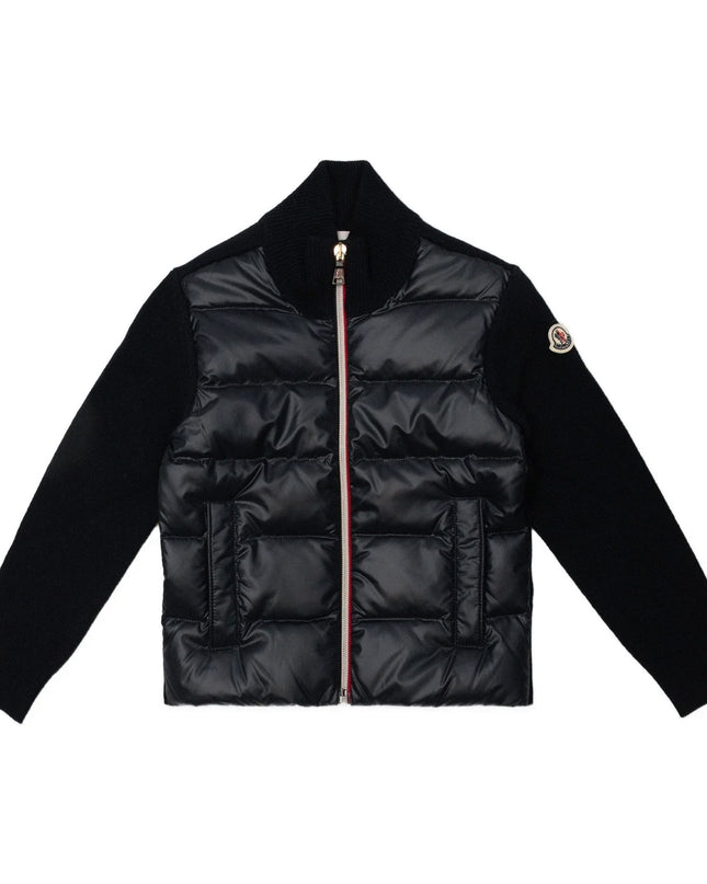 Kids Atelier-Moncler-Padded Wool Zip-Up Cardigan