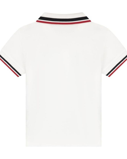 Kids atelier-Moncler-White Short Sleeve Polo Shirt