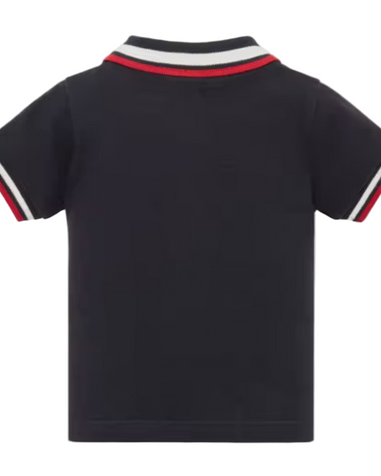 Kids atelier-Moncler-Navy Short Sleeve Polo Shirt