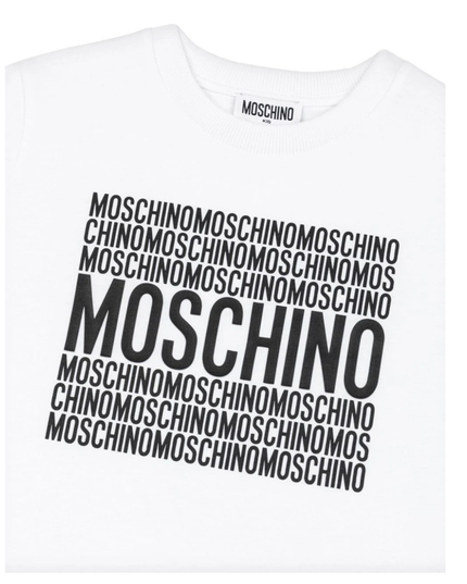 White Short Sleeve T-Shirt with Logo Print