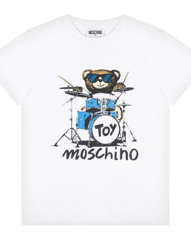 Kids Atelier-Moschino-White T-Shirt for Children