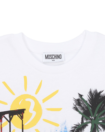 Kids Atelier-Moschino-White Short Sleeve T-Shirt