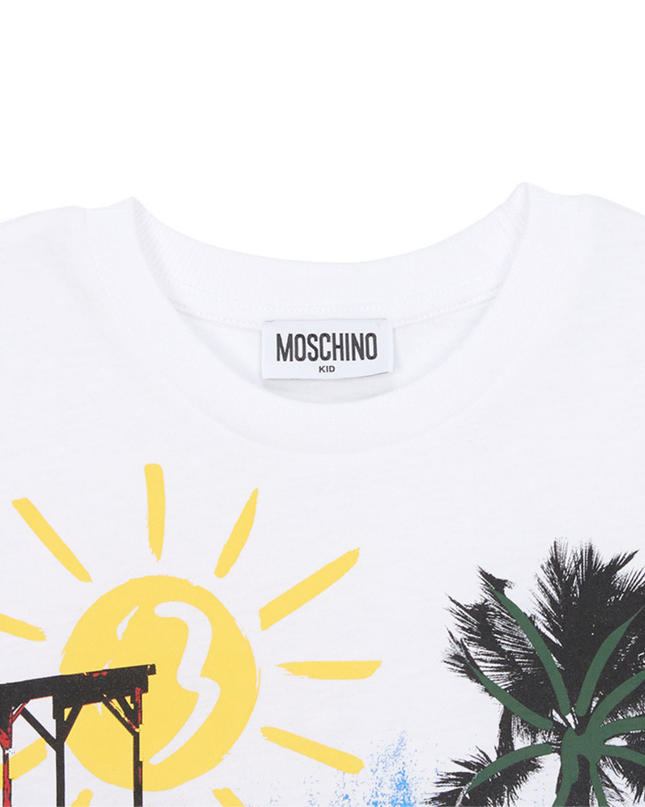 Kids Atelier-Moschino-White Short Sleeve T-Shirt