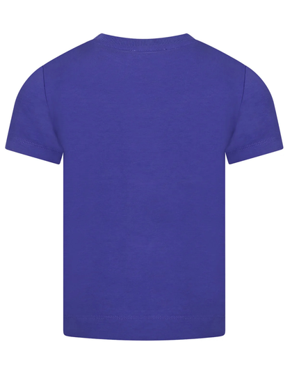 Kids Atelier-Moschino-Blue T-Shirt For Boys With Logo