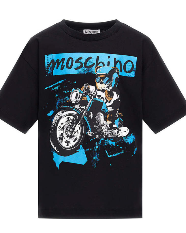 Kids Atelier-Moschino-Biker Toy Black T-Shirt