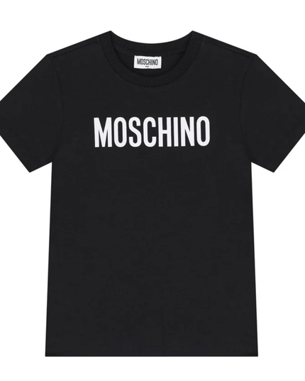 Kids Atelier-Moschino-Black Logo T-Shirt