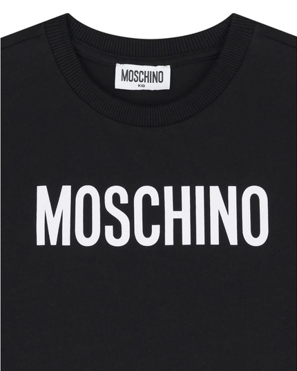 Kids Atelier-Moschino-Black Logo T-Shirt