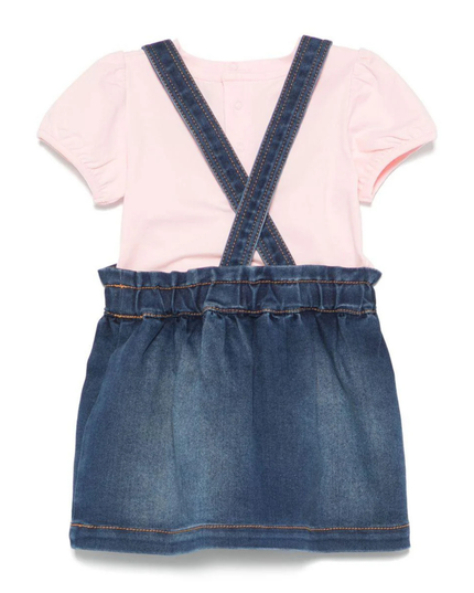 Kids Atelier-Moschino-Short Sleeve Tee and Overall Skirt