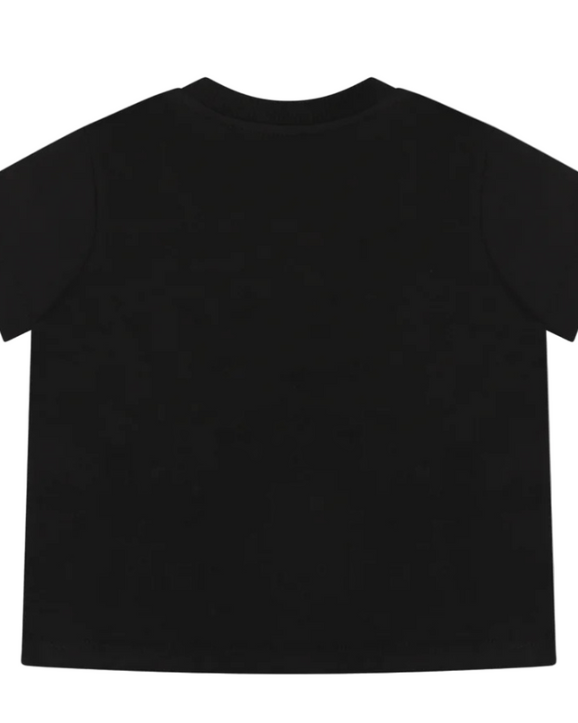 Kids atelier-Moschino-Black T-Shirts with Logo