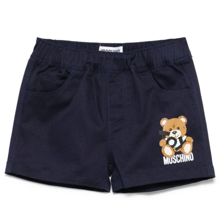 Kids Atelier-Moschino-Navy Teddy Bear Shorts