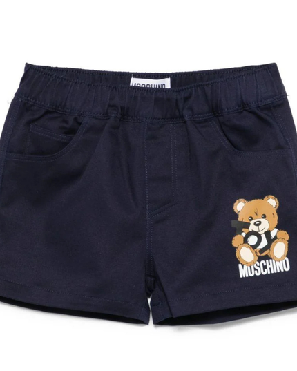 Kids Atelier-Moschino-Navy Teddy Bear Shorts