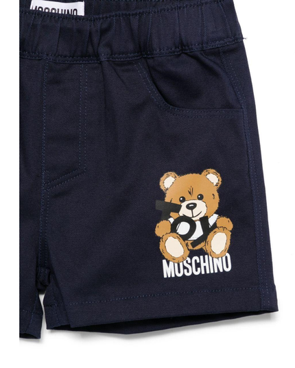 Kids Atelier-Moschino-Navy Teddy Bear Shorts