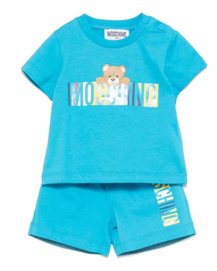 Kids Atelier-Moschino-Ocean Blue Blouse With Shorts