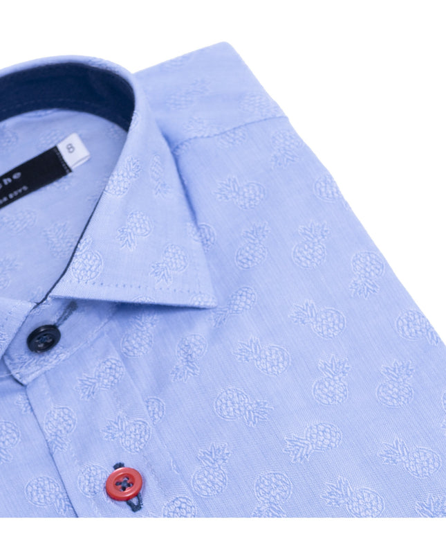 Blue Pineapple Dress Shirt