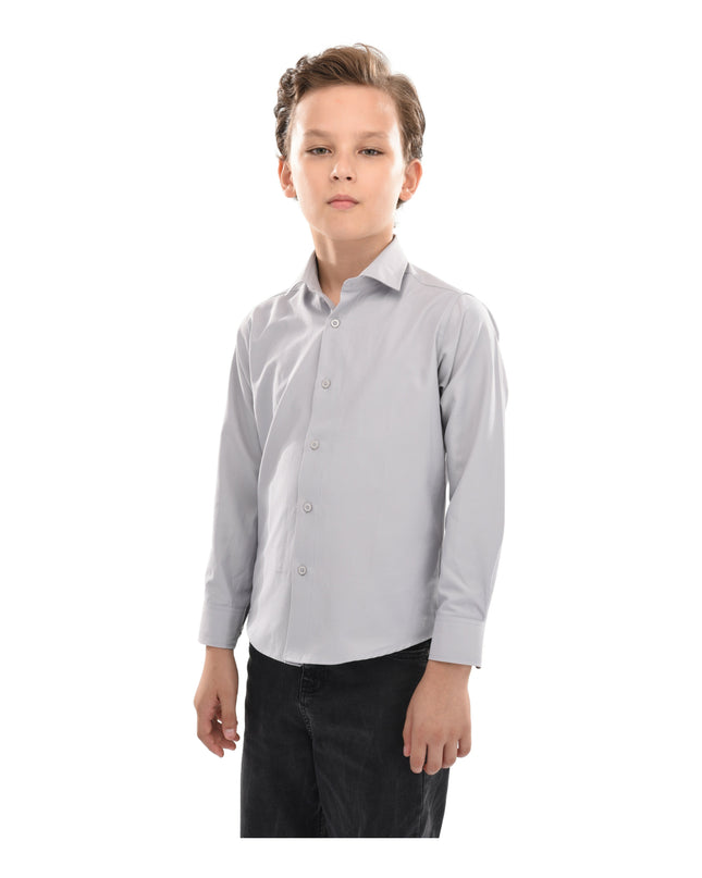 kids-atelier-moustache-kid-boy-baby-gray-solid-dress-shirt-22m03-gray