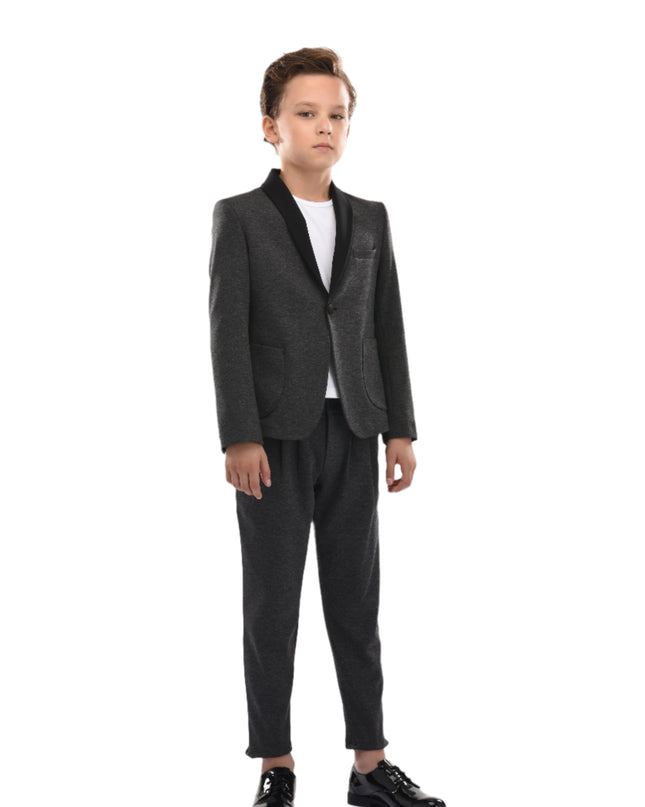 Gray Shawl Lapel Blazer