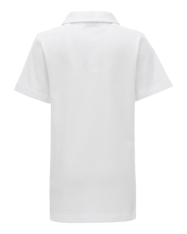 White Solid Logo Polo