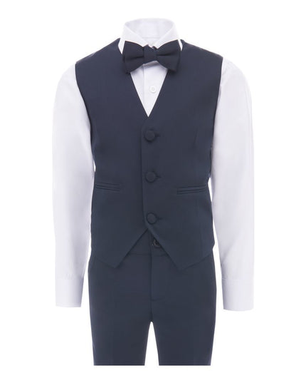 kids atelier moustache Navy Blue Peak Lapel Tuxedo