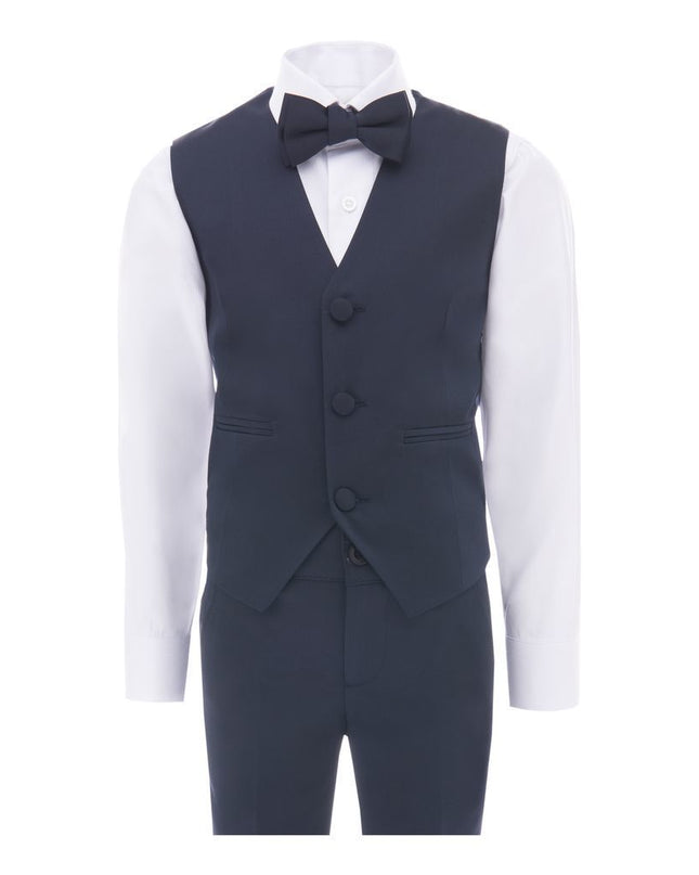 kids atelier moustache Navy Blue Peak Lapel Tuxedo