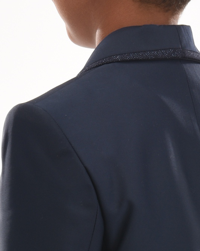 Navy Glitter Trim Suit