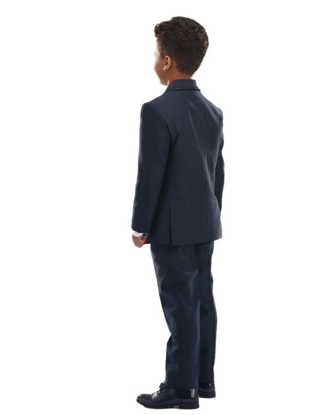 Navy Glitter Trim Suit