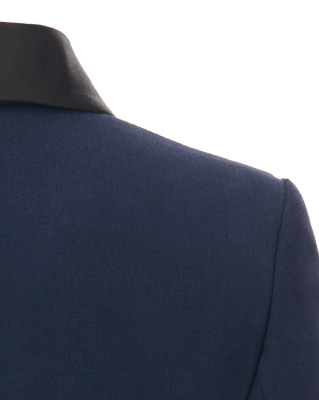 kids atelier moustache Navy Shawl Lapel Suit