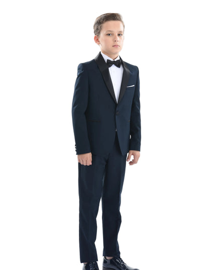 kids atelier moustache Navy Shawl Lapel Suit