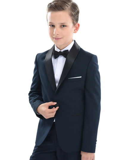 kids atelier moustache Navy Shawl Lapel Suit