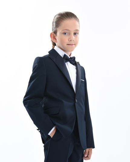 kids atelier moustache Navy Peak Lapel Suit