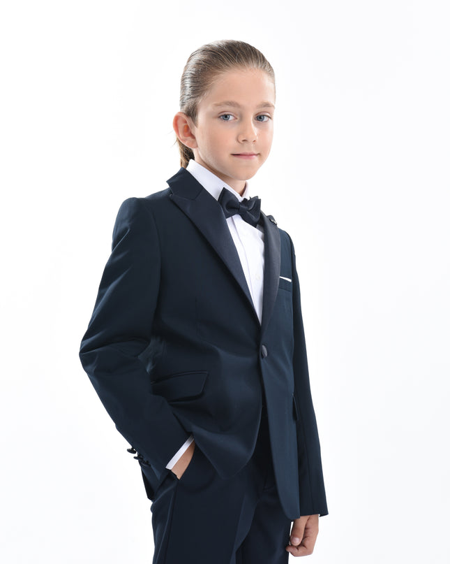 kids atelier moustache Navy Peak Lapel Suit