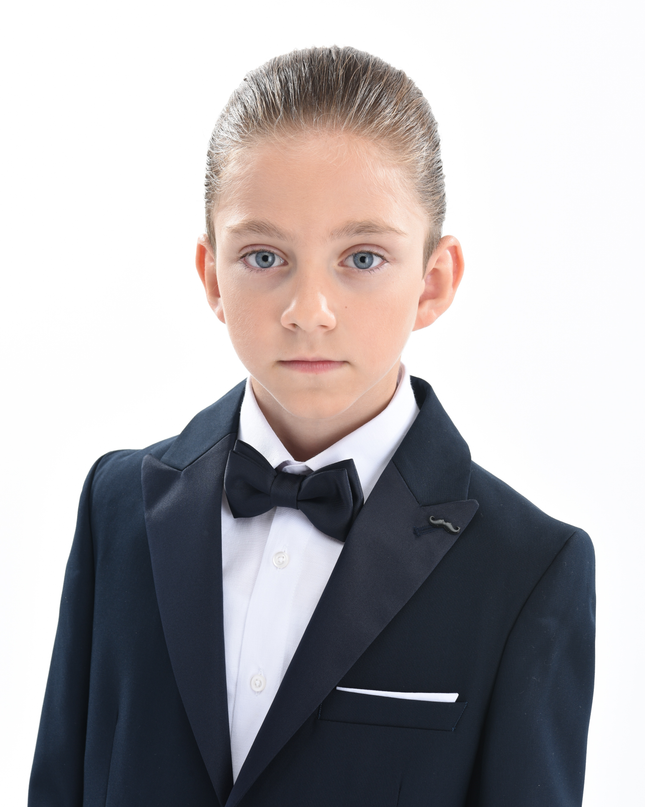 kids atelier moustache Navy Peak Lapel Suit