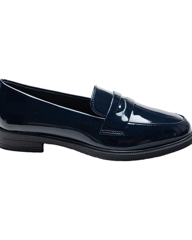 Navy Patent Penny Loafers