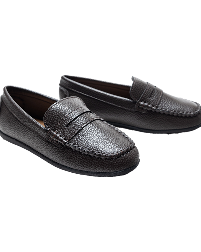 Mocha Faux Leather Penny Loafers