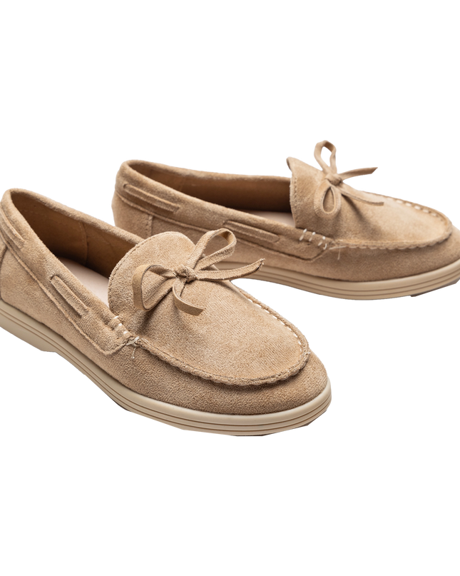 Beige Suede Formal Laced Dress Shoes