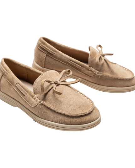 Beige Suede Formal Laced Dress Shoes