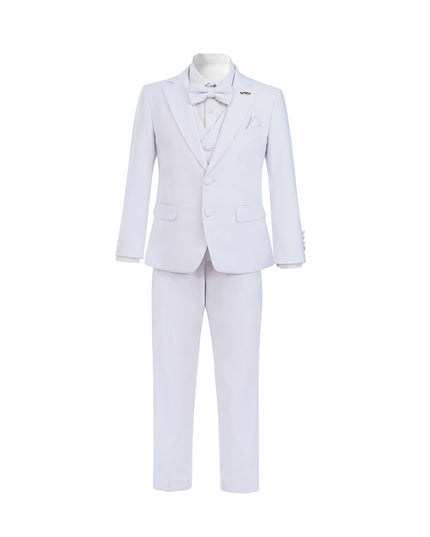 White Suit Peak Lapel Tuxedo Set
