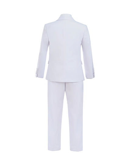 White Suit Peak Lapel Tuxedo Set