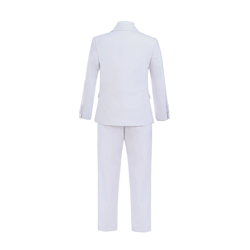 White Suit Peak Lapel Tuxedo Set