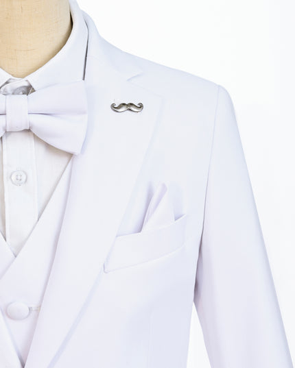 White Suit Peak Lapel Tuxedo Set