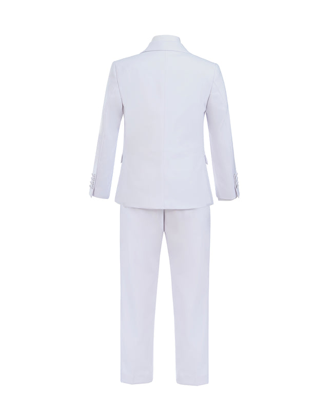 White Suit Peak Lapel Tuxedo Set