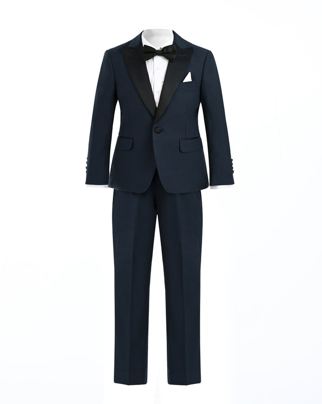 Navy Shawl Lapel Wool Suit