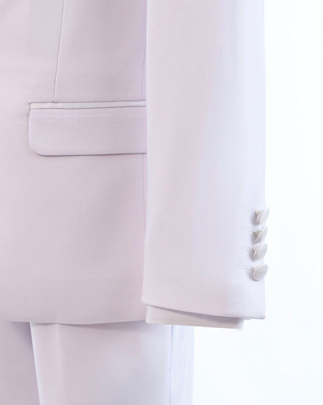 White Shawl Lapel Wool Suit