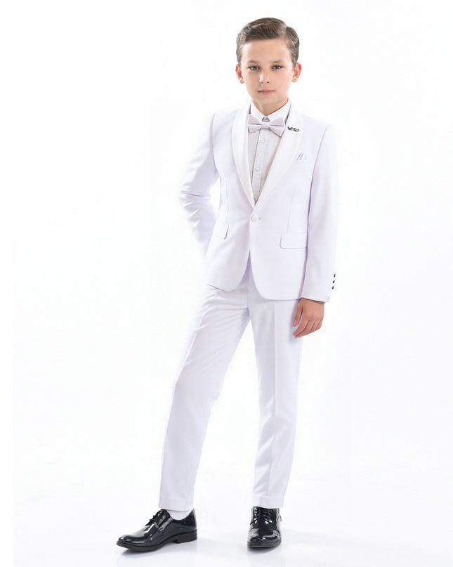 White Shawl Lapel Wool Suit
