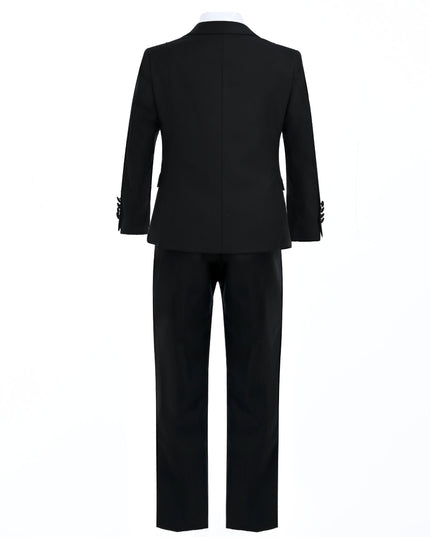 Black Peak Lapel Trim Wool Suit