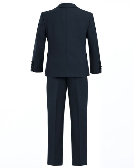 Navy Peak Lapel Trim Wool Suit